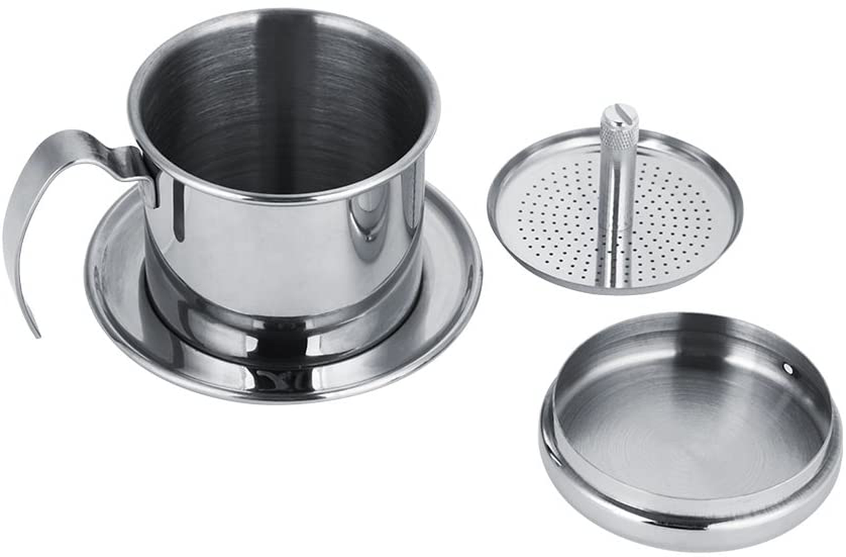 Skørter | Stainless Steel Drip Coffee Filter Holder Vietnamese Style Drip Coffee Pot Infuser Ideal for On the Go/Home (Gold)