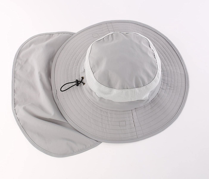 Skorter | Outdoor Upf50+ Mesh Sun Hat Wide Brim Fishing Hat With Neck Flap