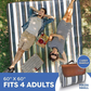 Skørter | Extra Large Picnic Blanket Double Layer for Outdoor Waterproof Practical Food Tote Our Summer Blue and White Striped for the Beach, Camping on Grass