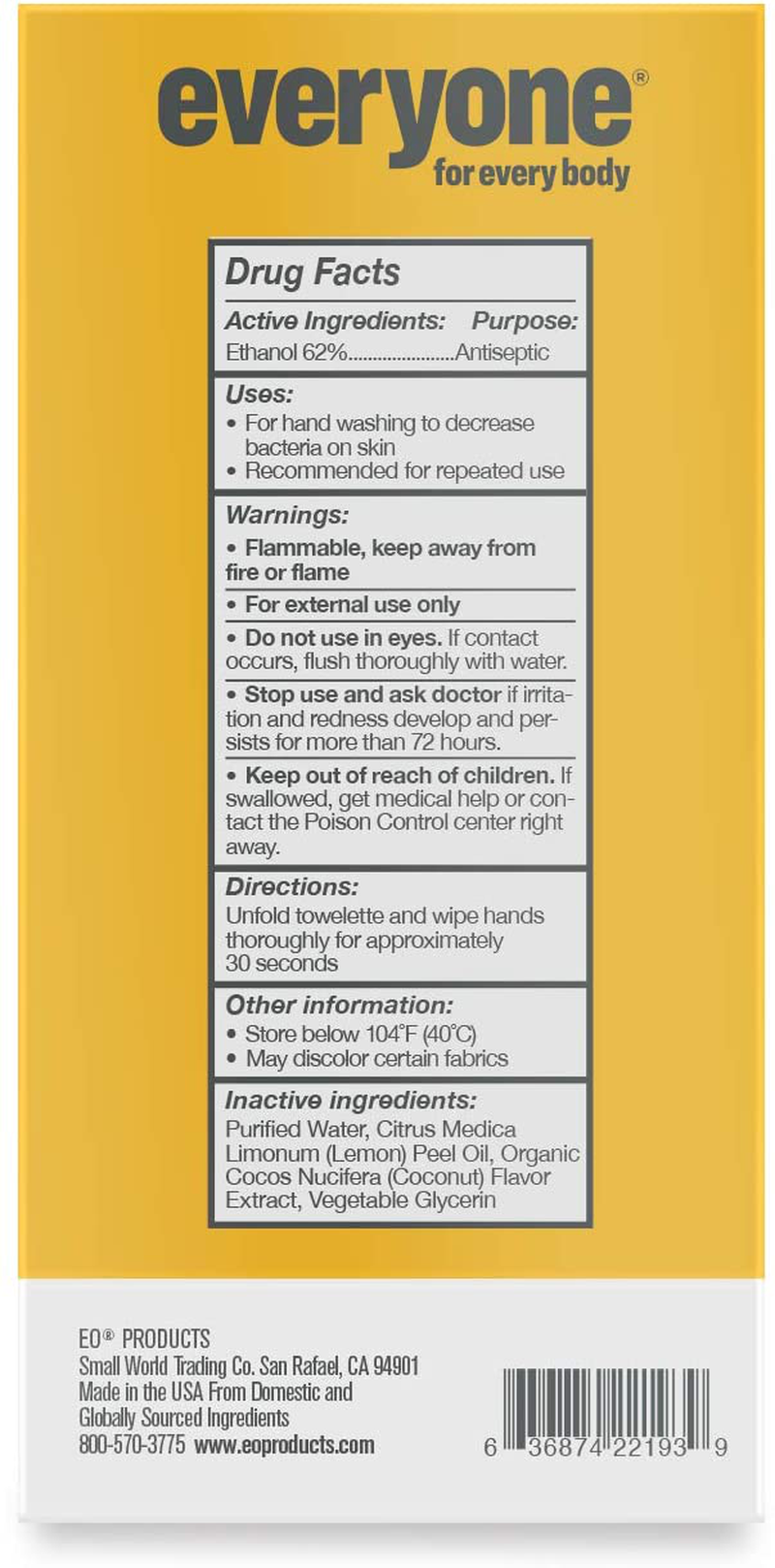 Skorter | Everyone Hand Sanitizing Wipes: Coconut and Lemon, 30 Count- Packaging May Vary