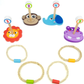 Skørter | Fantasy Generation Jungle Ring Toss Game, Indoor/Outdoor Family Fun with 4 Wooden Animal Targets
