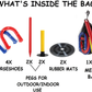 Skørter | Win SPORTS Outdoor Indoor Rubber Horseshoe Set Includes 4 Horseshoes, 2 Plugs, 2 Rubber Mats, 2 Red Plastic Plugs, Beach Game Perfect for Tailgating, Camping, Backyard, Fun for Kids Adults