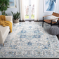 Skørter | Safavieh Madison Collection MAD603K Oriental Snowflake Medallion Distressed Non-Shedding Stain Resistance Living Room Bedroom Area Rug, 4' x 4' Square, Turquoise / Ivory