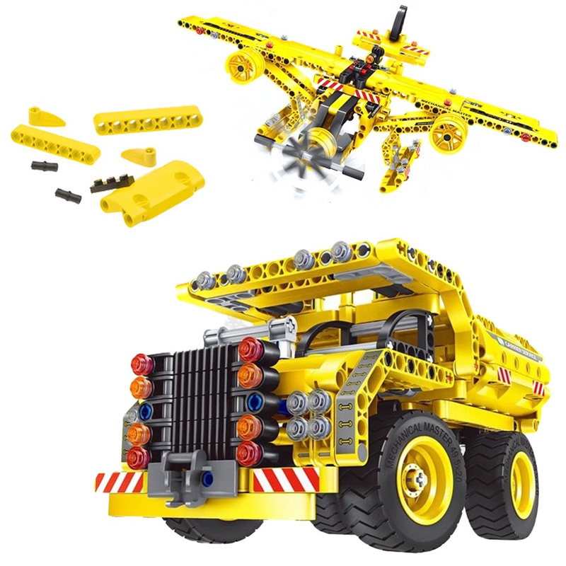 Skørter | 2-in-1 Dumper or Fly - 361 Pieces Creative Block Engineering Building Blocks Set