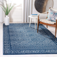 Skørter | Safavieh Tulum Collection TUL264N Moroccan Boho Distressed Non-Shedding Living Room Bedroom Dining Room Home Office Area Rug, 5'3" x 7'6", Navy / Ivory