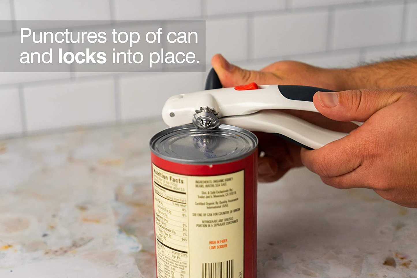 Skørter | Zyliss - 20362 ZYLISS Lock N' Lift 7" Manual Handheld Can Opener with Locking Mechanism, White/Grey