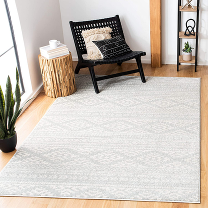 Skørter | Safavieh Tulum Collection TUL272F Moroccan Boho Tribal Non-Shedding Living Room Bedroom Accent Area Rug, 4' x 6', Light Gray / Ivory