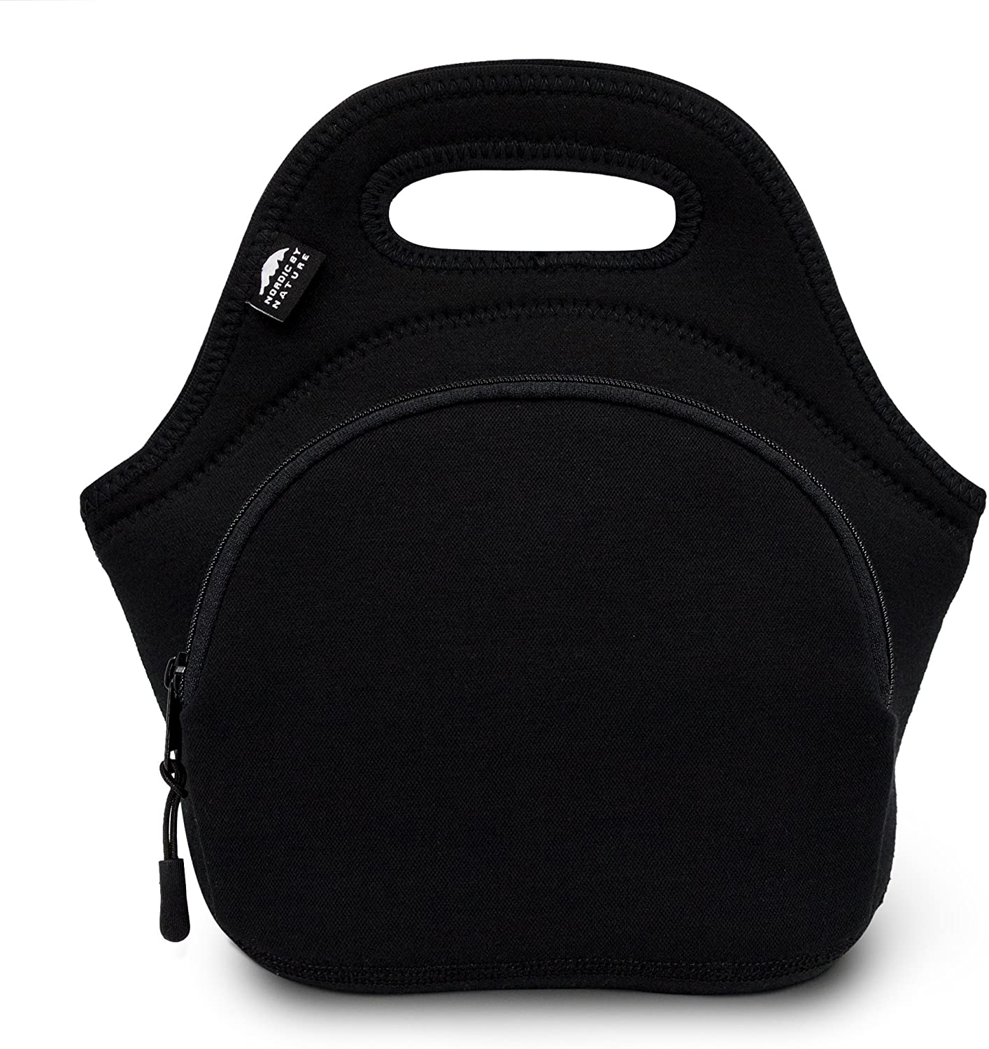 Skørter | Nordic By Nature Neoprene Lunch Bag for Women & Lunch Bag for Children Insulated Lunch Bag Reusable Washable Extra Thick Neoprene & Soft Cotton Feel, Premium Stitching, External Pocket, (M) Dark Gray/Red