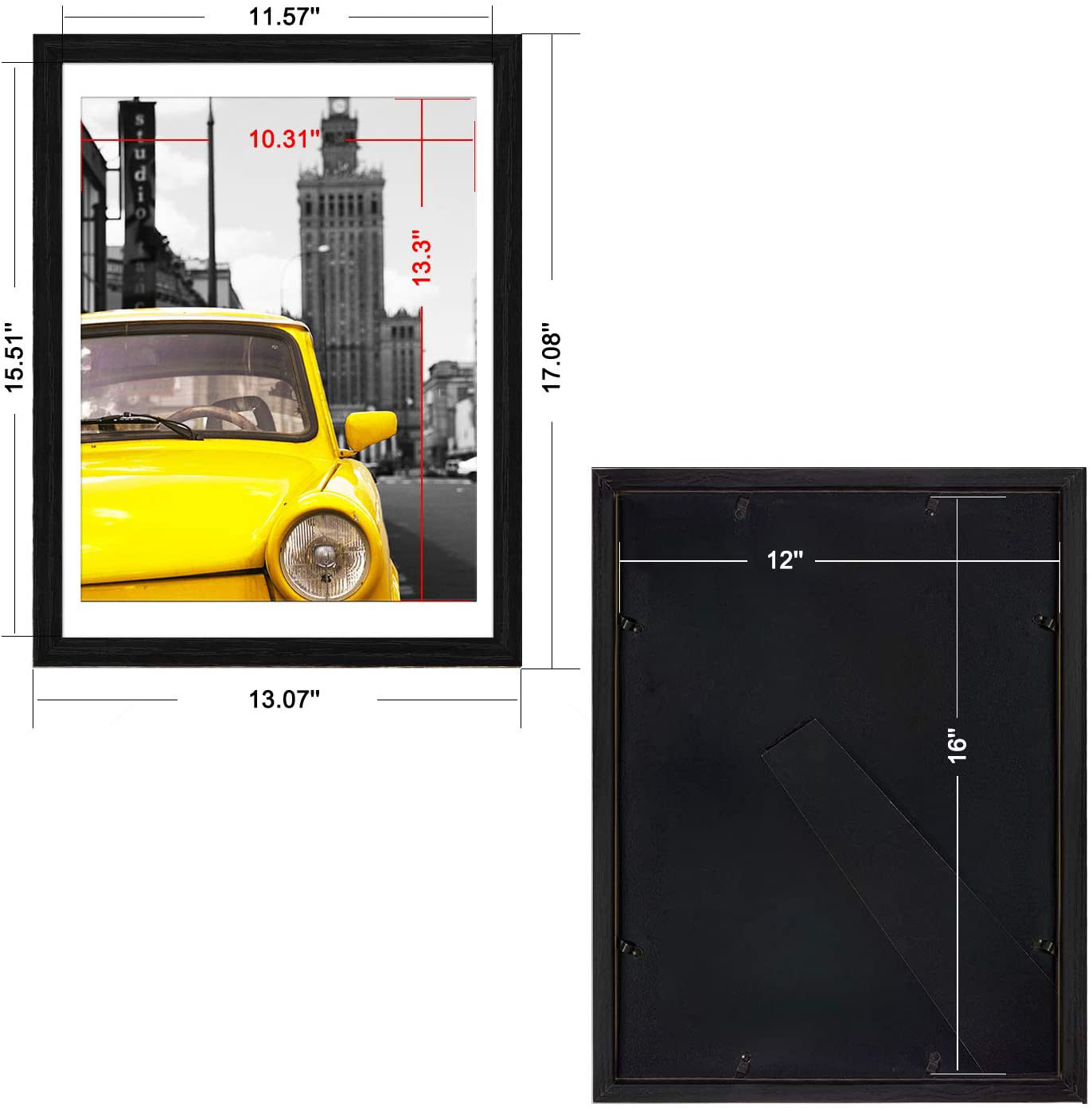 Skørter | Emeyart 12x16 Picture frame to display 11x14 Documents with Master Black genuine wood photo frame Wall art decorative for living room and office wall decor