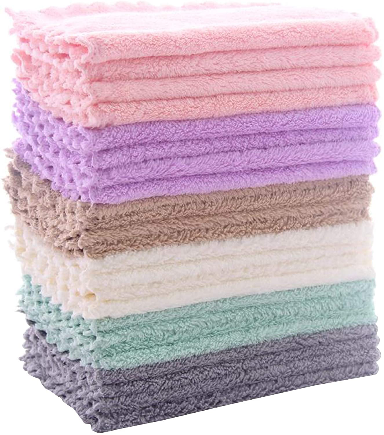 Skørter | Sunny zzzZZ 24 Pack Kitchen Cloths (Aquamarine, 10 x 10 Inches) - Does not shed fluff - No smell Reusable Dish Towels, Premium Dish Cloths, Super Absorbent Coral Fleece Cleaning Cloths