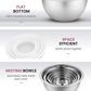 Skørter | Premium Stainless Steel Mixing Bowls with Tight Lids (Set of 5) Stackable Bowls for Space-Saving Storage, Easy Grip & Stability Design Mixing Bowl Set Versatile for Cooking, Baking, & Food Storage