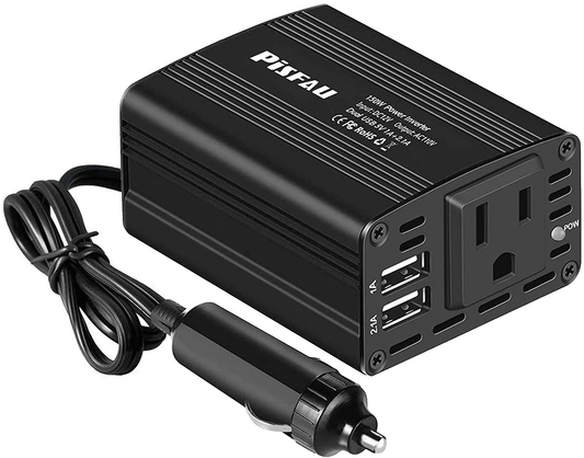 Skorter | 150W Power inverter 12V DC to 110V AC Car plug Adapter Output Converter with 3.1A Dual USB AC