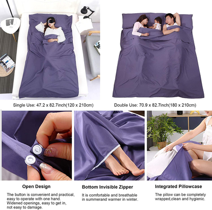 Skørter | Camping Sleeping Pad Lightweight Portable Clean Travel Sheet Bag for Hotel Train Trip Hiking Camping Outdoor Picnic