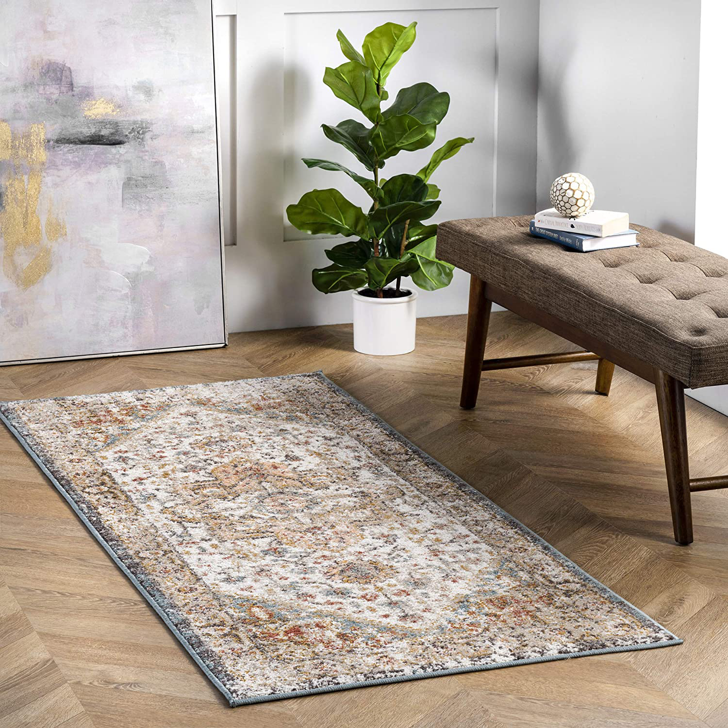 Skørter | nuLOOM Shane Persian Vintage Runner Rug, 2' 6" x 6', Beige