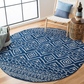 Skørter | Safavieh Tulum Collection TUL267N Moroccan Boho Distressed Non-Shedding Dining Room Entryway Foyer Living Room Bedroom Area Rug, 5' x 5' Round, Navy / Ivory