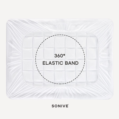 Skorter | SONIVE Quilted Mattress Protector Soft Fuzzy Pillow Top Mattress Protection Down Alternative Filling Tops Stretch Up to 21 Inch Deep Pocket (White, Twin)