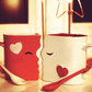 Skørter | Kiss Mug Set, Anniversary & Wedding Gifts, Exquisitely Made Two Large Cups & Spoons for Couples, For Him and Her on Valentines, Birthday, Engagement of Blu Devil