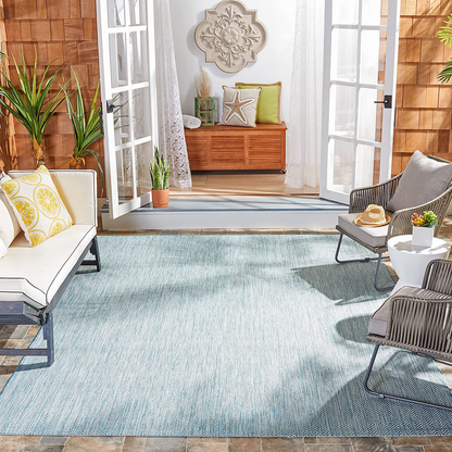 Skørter | Safavieh Courtyard Collection CY8022 Indoor/Outdoor Non-Shedding Stain Resistant Patio Backyard Area Rug, 4' x 5'7", Aqua / Gray