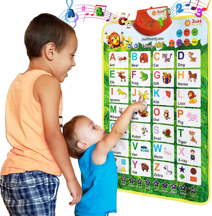 Skorter | Just Smarty Interactive Happy Zoo Learning Poster, with Animal Sounds, Fun Facts, Counting and Memory Games