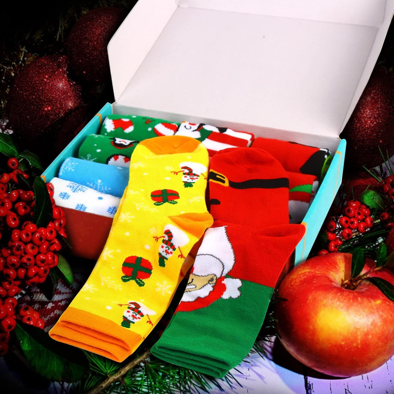 Skorter | 12 Pair Christmas Socks Winter Fun Unisex Gift Socks for Family