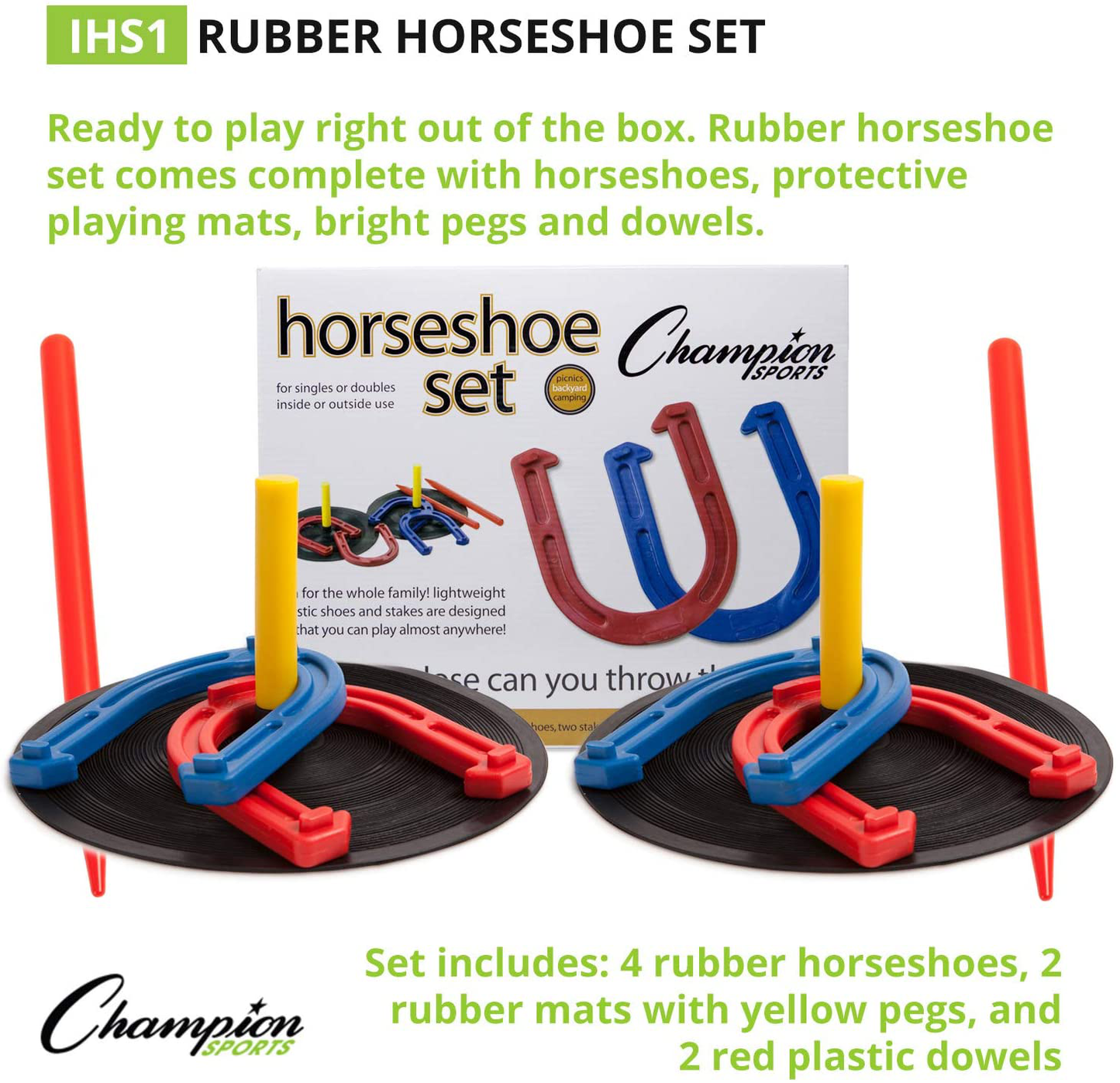 Skørter | Champion Sports Indoor/Outdoor Horseshoe Set