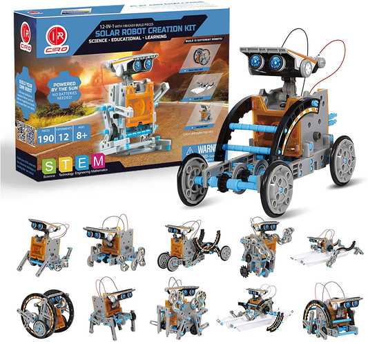 Skørter | CIRO 12-in-1 Solar Robot Toys, STEM educational activities for kids 8-12, 190 pieces building set