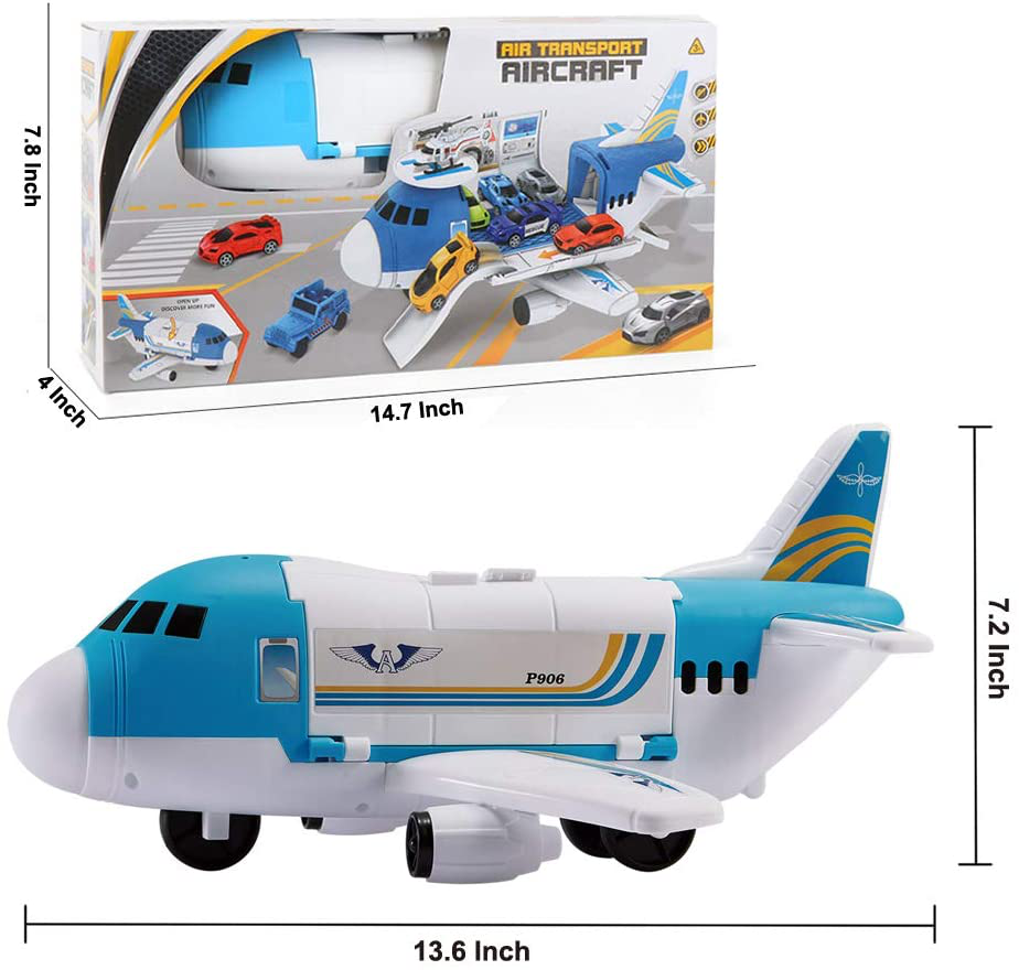 Skørter | Tuko Transport Cargo Airplane Playset for 3+ Year Old Boys and Girls (Blue)