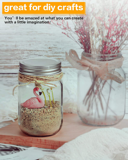 Skorter | 12oz Glass Jars With Lids Regular Mouth 20 Pack -Mason Jars 12 Oz For Crafts, Meal Prep, Canning Jars For Food Storage Glass Jars With Lid For Preserves-With 20 Chalkboard Stickers-Silver Lid