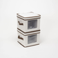 Skørter | Household Essentials 534 Service Storage Box with Lid and Handle | Chest for Salad Bowl | Natural Leather with Brown Edge