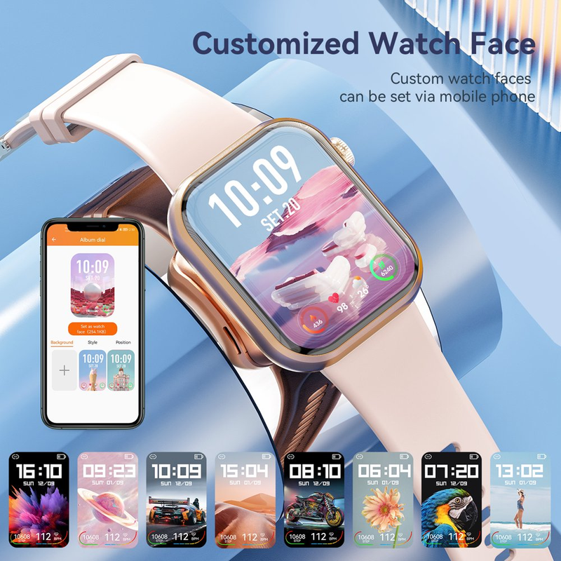 Skørter | Women's Smart Watch, 1.83 inch, IP67 Waterproof Outdoor Workout Tracker with AI