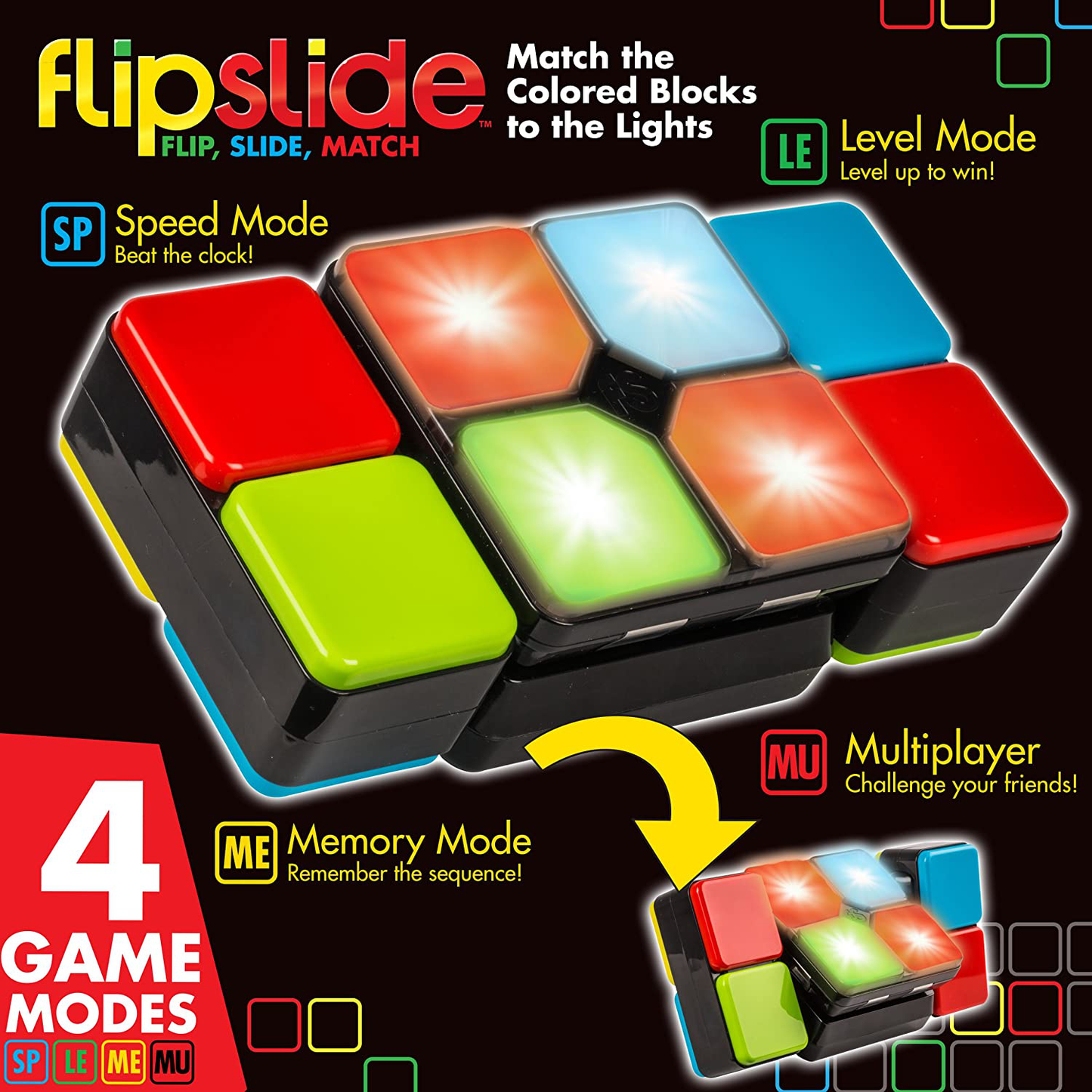 Skorter | Flipslide Game, Electronic Handheld Game | Twist, Joy and Match the Colors to Beat the Clock - 4 Game Modes - Multiplayer Fun