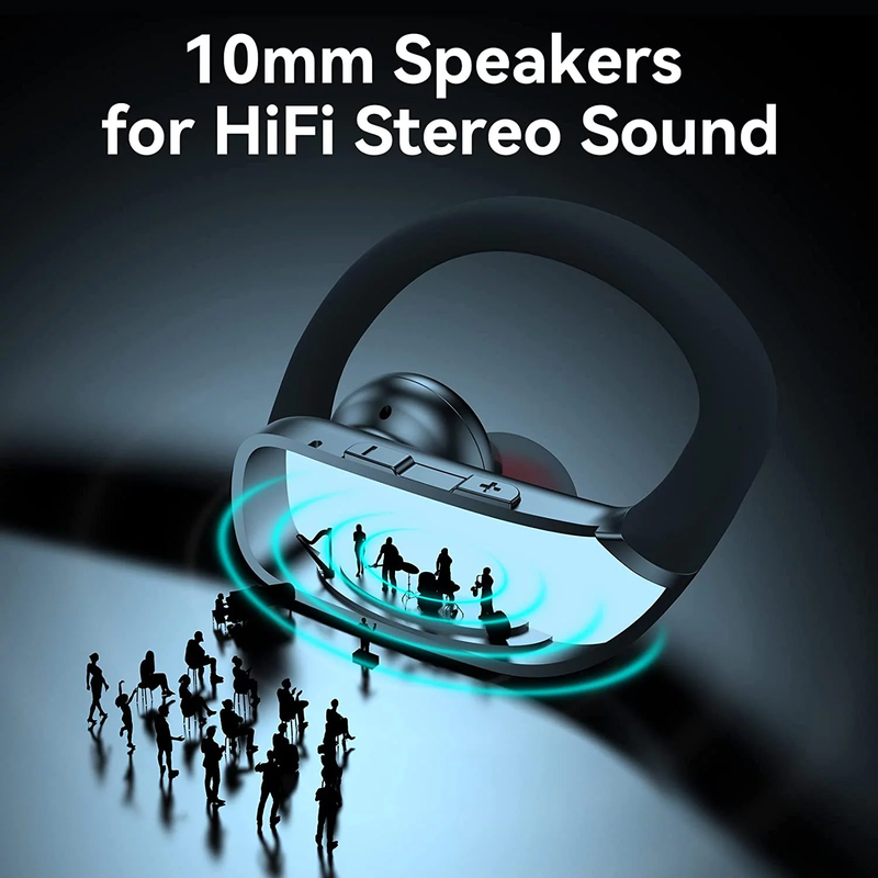 Skorter | LED Screen Over-Ear Wireless Earbuds Bluetooth Headphones 48 Hours Gaming With Built-in Microphone