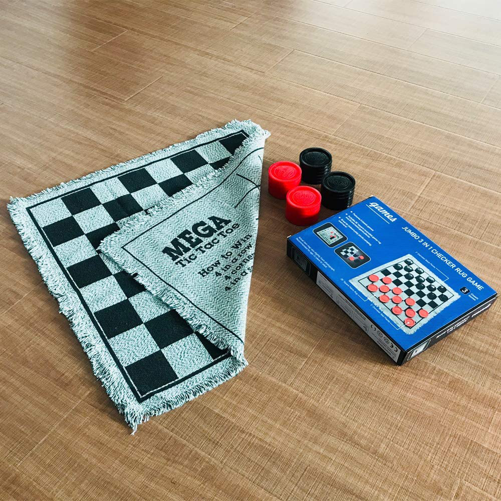Skørter | Yuanhe 3 in 1 Gigantic Check Set Includes Tic Tac Toe Game with Reversible Mat, Classic Indoor Outdoor Garden Game for Family
