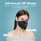 Skørter | KN95 Face Masks Black, 5-Layer Cup Dust Mask, Individually Packaged