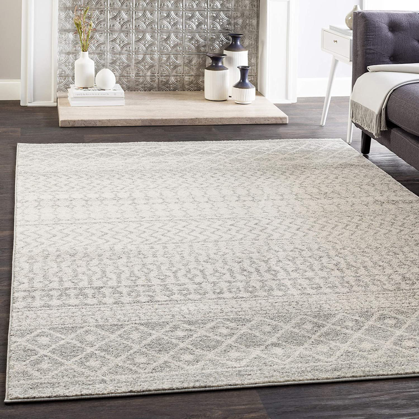 Skørter | Artistic Weavers Chester Charcoal and Ivory Bohemian/global 2 feet 7 inches x 7 feet 6 inches area rug, black