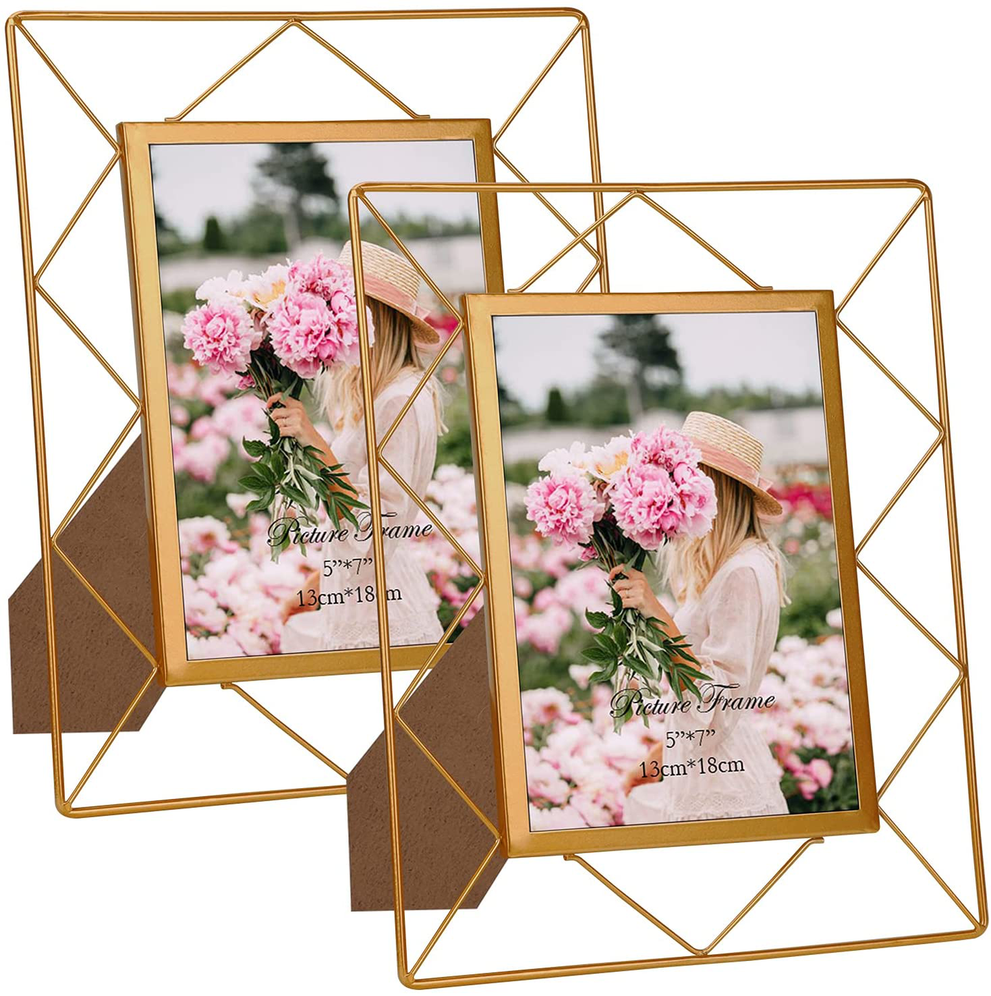 Skorter | 8x10 Picture Frame Set of 2, Metal Frames Suitable for 8 by 10 Inch Photos Table or Wall Mount Display