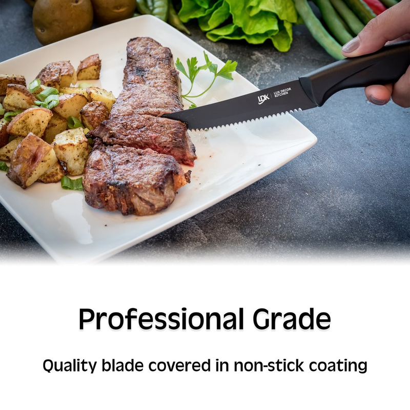 Skorter | 15-piece Kitchen Knife Set - High Carbon Stainless Steel, Non-Stick Coating, Rust Resistant, Ergonomic Handles