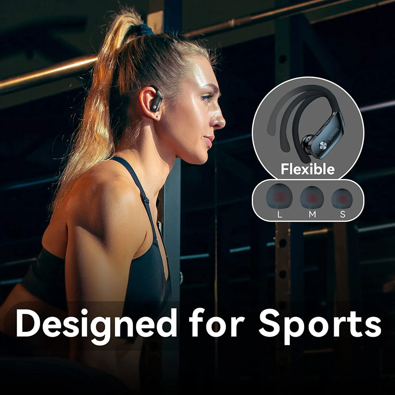Skorter | LED Screen Over-Ear Wireless Earbuds Bluetooth Headphones 48 Hours Gaming With Built-in Microphone