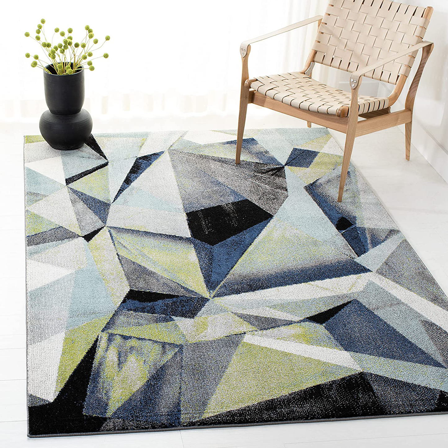 Skørter | SAFAVIEH Porcello Collection PRL6940G Modern Abstract Non-Shedding Living Room Entry Hall Bedroom Foyer Accent Area Rug 2'7" x 5' Gray/Blue
