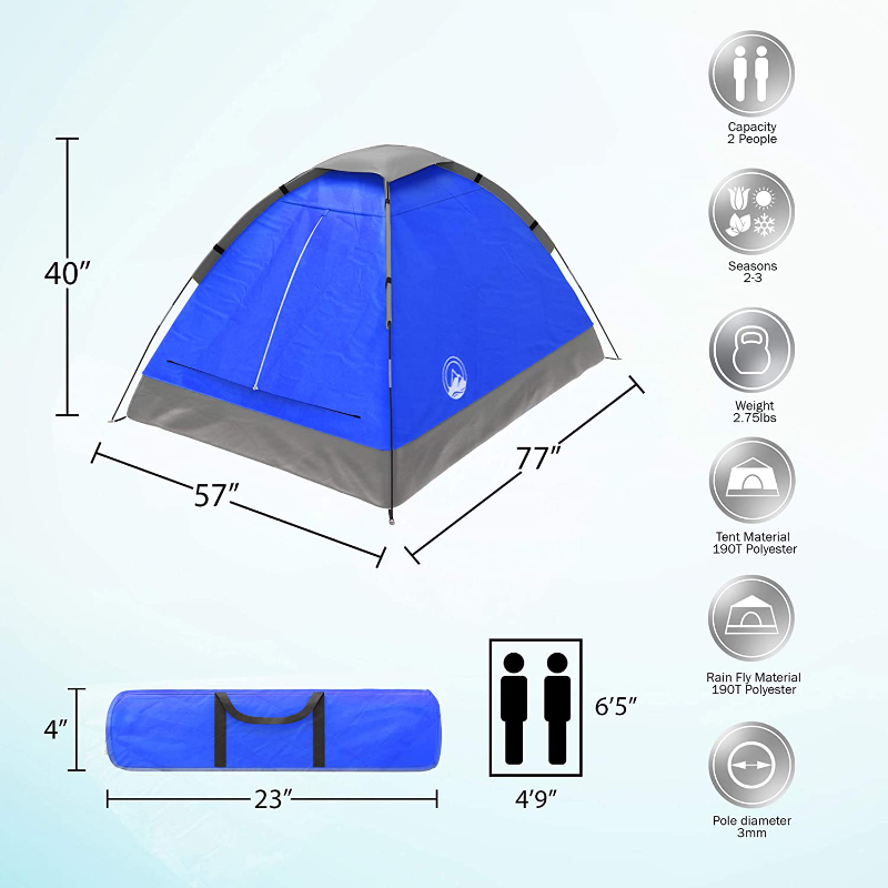 Skorter | 2 Person Lightweight Dome Tent With Rain Fly & Carrying Bag