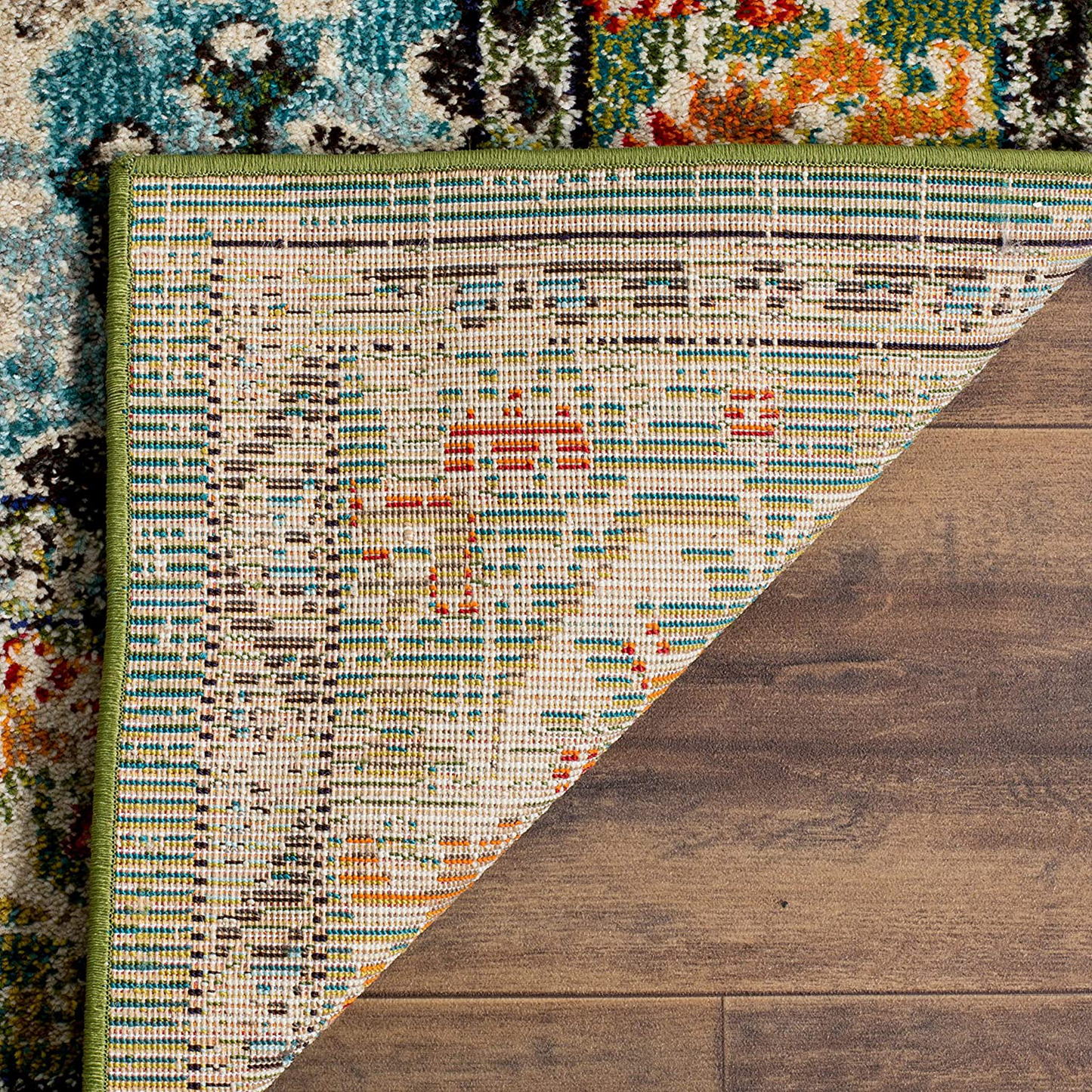 Skørter | Safavieh Monaco Collection MNC243G Boho Chic Medallion Distressed Non-Shedding Stain Resistant Living Room Bedroom Area Rug, 3' x 3' Square, Gray / Light Blue