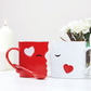 Skørter | Kiss Mug Set, Anniversary & Wedding Gifts, Exquisitely Made Two Large Cups & Spoons for Couples, For Him and Her on Valentines, Birthday, Engagement of Blu Devil