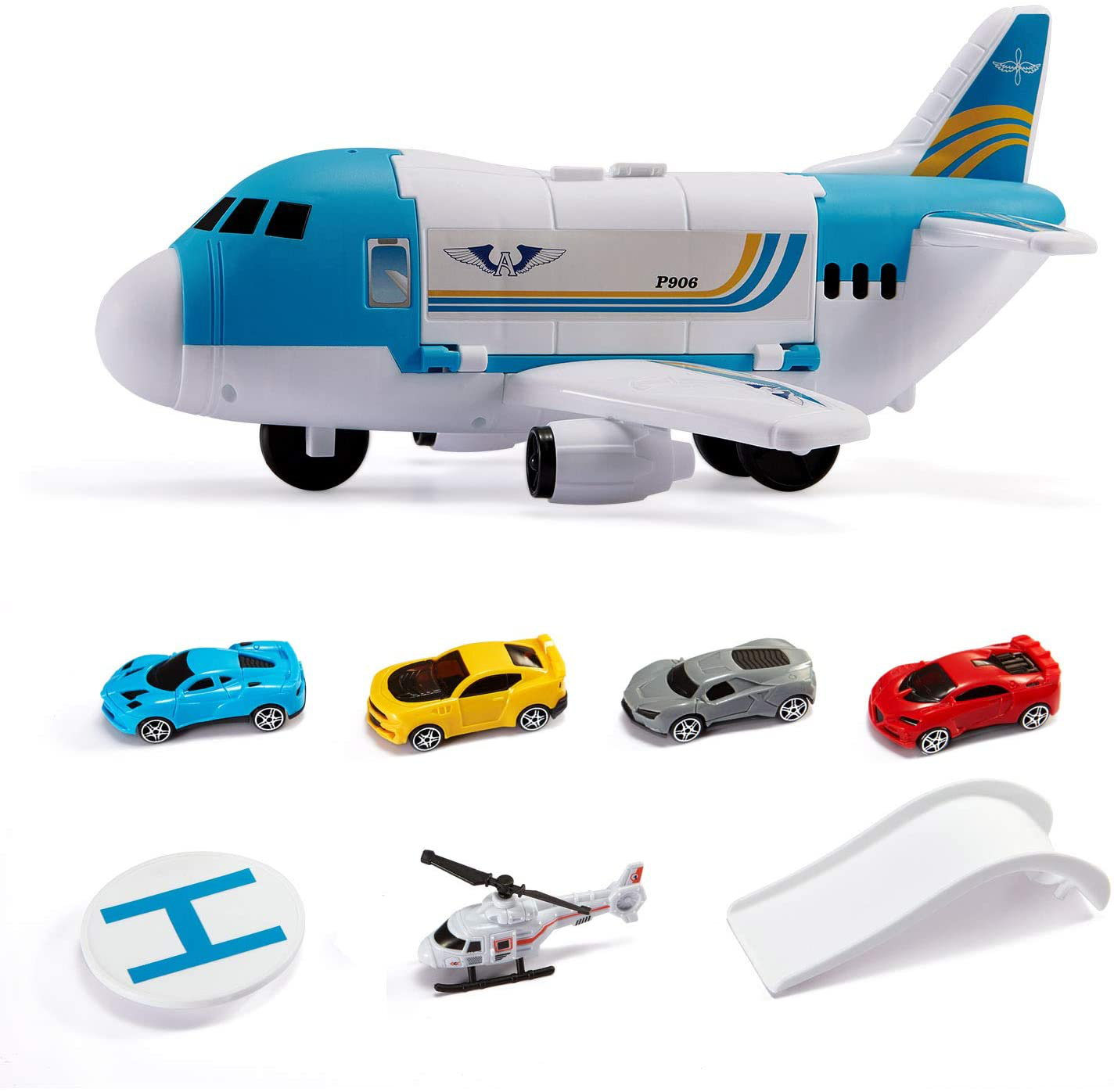 Skørter | Tuko Transport Cargo Airplane Playset for 3+ Year Old Boys and Girls (Blue)