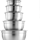 Skørter | Premium Stainless Steel Mixing Bowls with Tight Lids (Set of 5) Stackable Bowls for Space-Saving Storage, Easy Grip & Stability Design Mixing Bowl Set Versatile for Cooking, Baking, & Food Storage