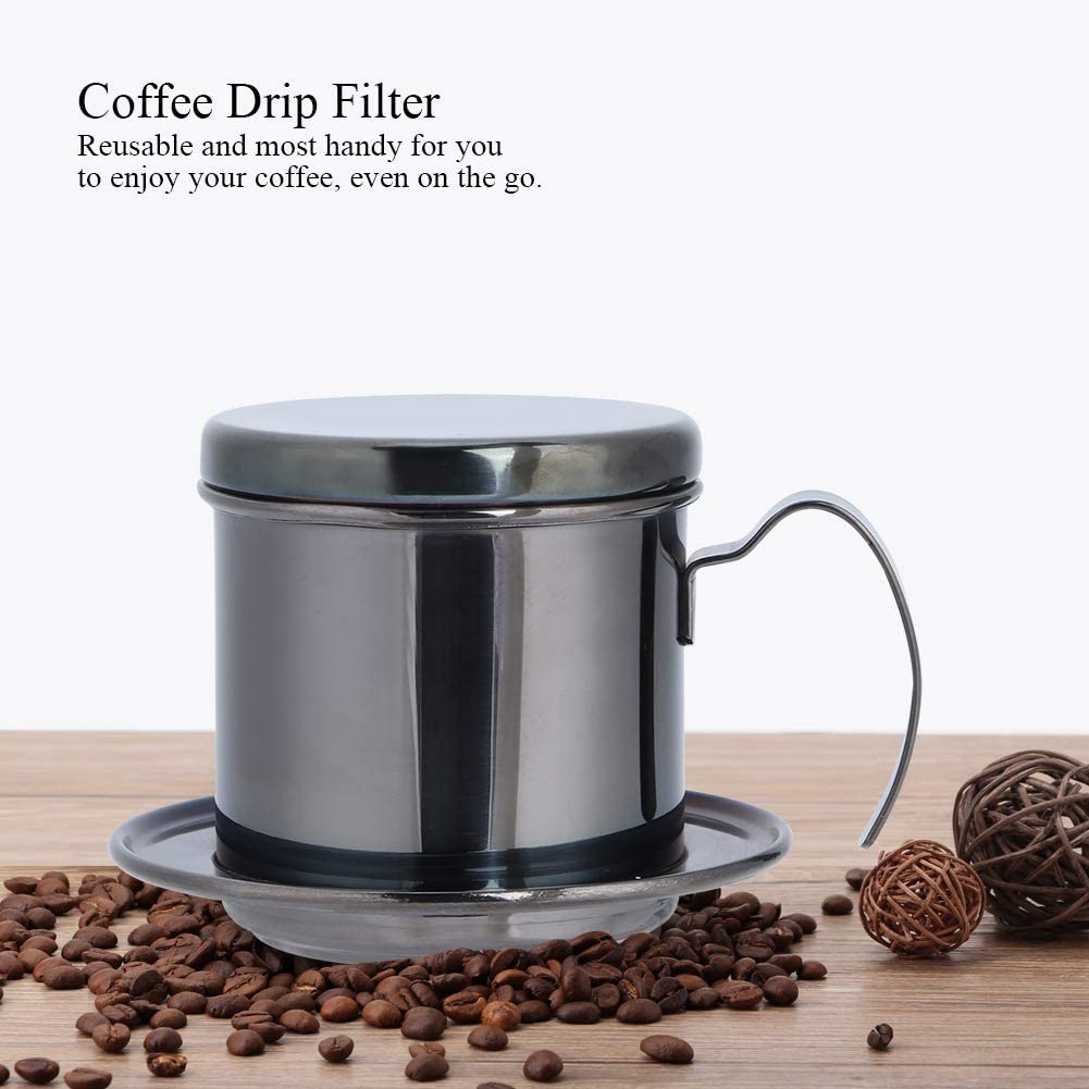 Skørter | Portable stainless steel coffee drip filter kettle for home kitchen office outdoor use, durable, safe (Black)