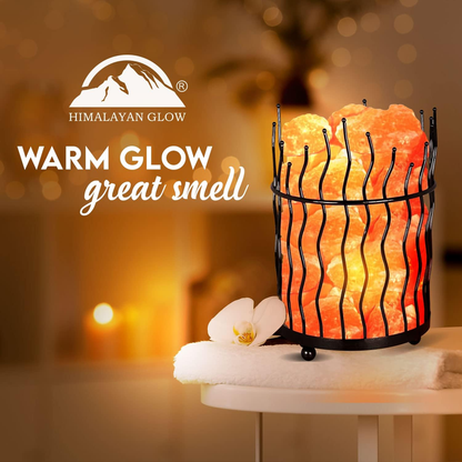 Skørter | Himalayan Salt Basket Lamp - Amber Glow