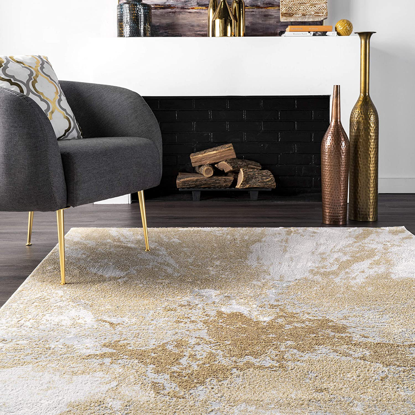 Skørter | nuLOOM Cyn Abstract Runner Rug, 2' 8" x 8', Silver