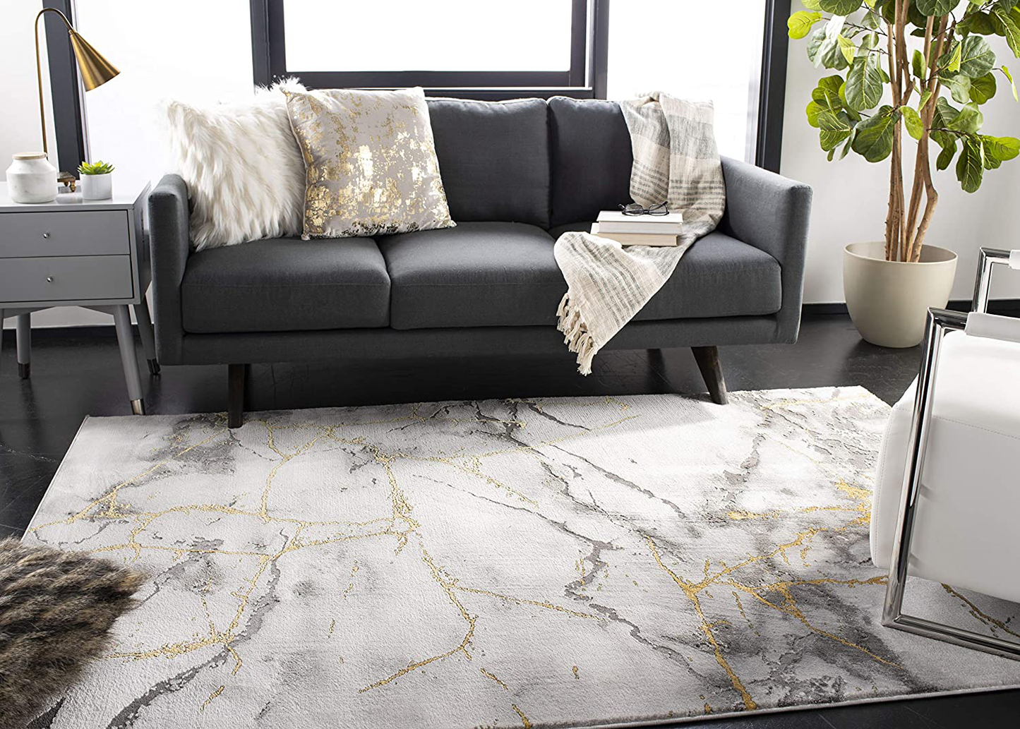Skørter | Safavieh Craft Collection CFT877S Modern Abstract Non-Shedding Living Room Bedroom Accent Area Rug, 4' x 6', Gray / Wine