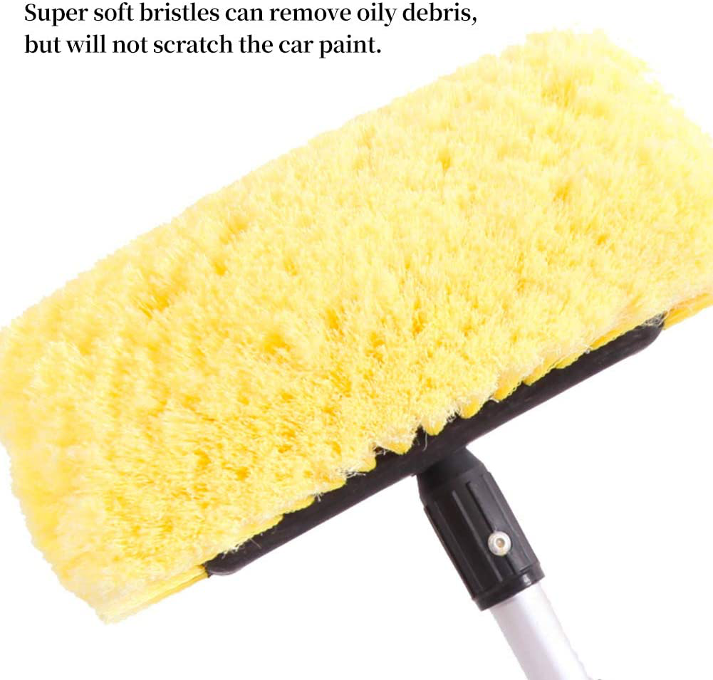 Skørter | Buyplus Car Wash Brush with Long Handle - 12 Foot Telescopic Flow Message Car Wash Brush with Hose Attachment, Soft Bristle Head for RVs, Trucks, No Scratch Dip Car Cleaning Water Brush