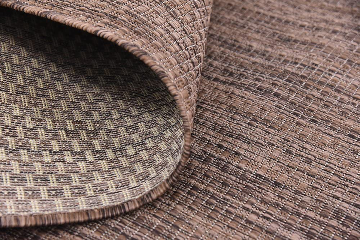 Skørter | Unique Loom Solid Collection Casual Transitional Indoor and Outdoor Flatweave Round Rug, 4', Light Gray/Gray